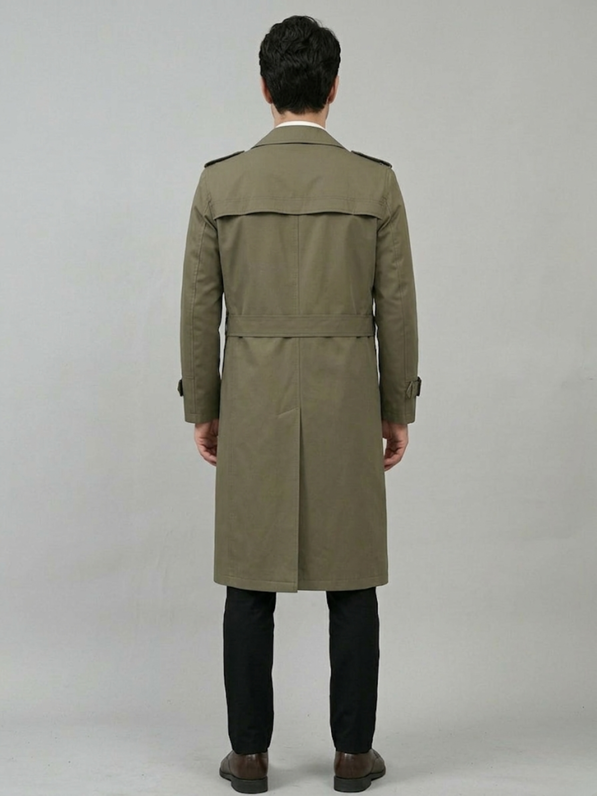 VELMAR | Herren Trenchcoat Elegant Lang Business Mantel Doppelreiher