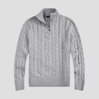 VELMAR | Herren Half-Zip Strickpullover – Zeitloses Zopfmuster trifft moderne Raffinesse