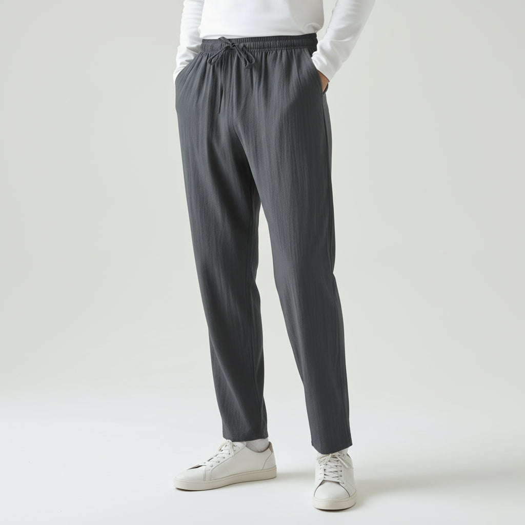 VELMAR | Herren Leinen Pantalon Leicht Komfort Straight Leg Elegant Freizeit