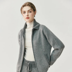 Velmar | Damen Set aus Merinowolle – Zip Jacke & Weite Hose