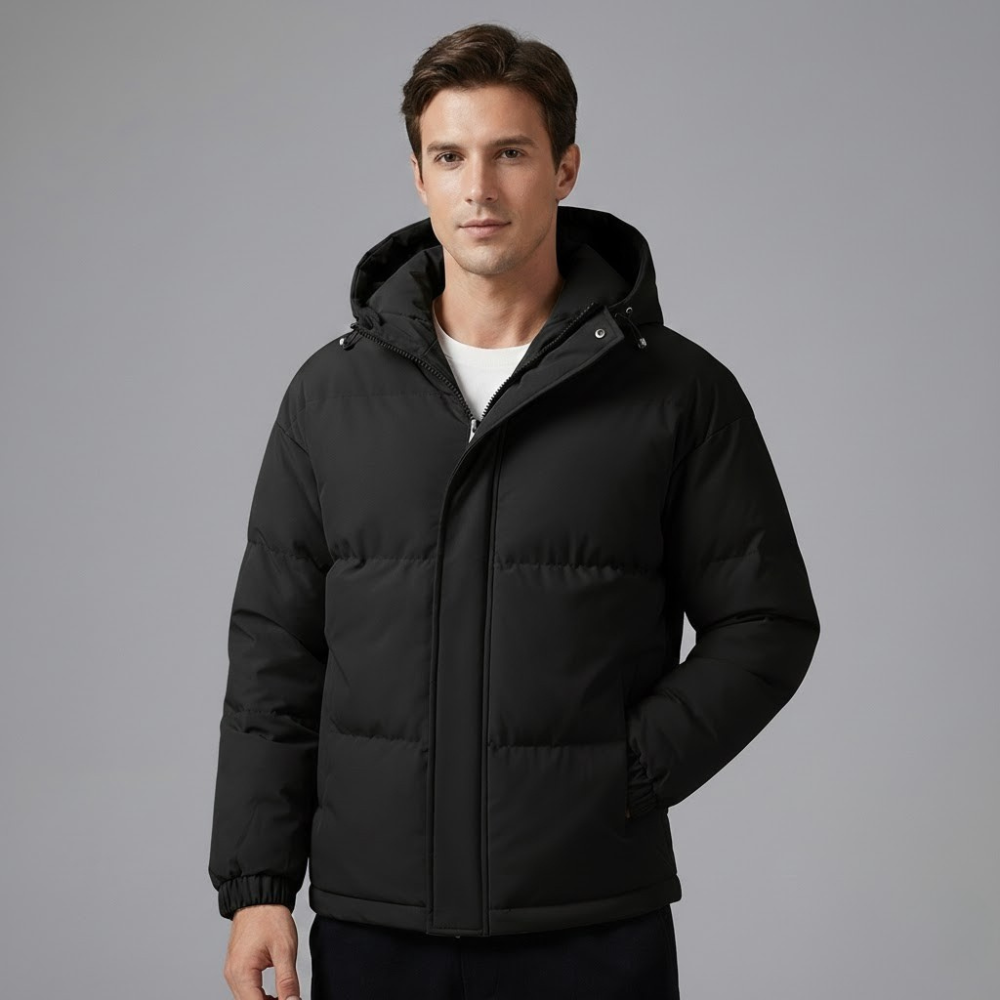 VELMAR | Herren Winter Parka Puffer – Gesteppte Jacke mit abnehmbarer Kapuze