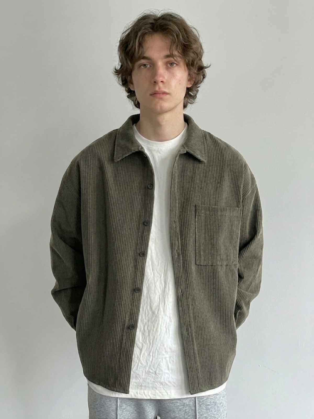 VELMAR | Herren Cord Overshirt Locker Passform Klassisch Casual