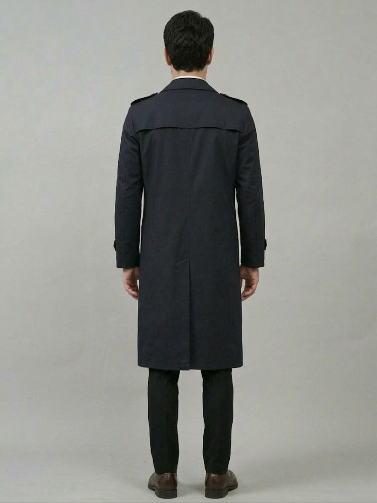 VELMAR | Herren Trenchcoat Elegant Lang Business Mantel Doppelreiher