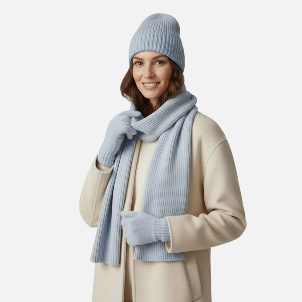 VELMAR | Merino Mütze, Schal & Handschuhe – Premium Winteraccessoires aus Merinowolle