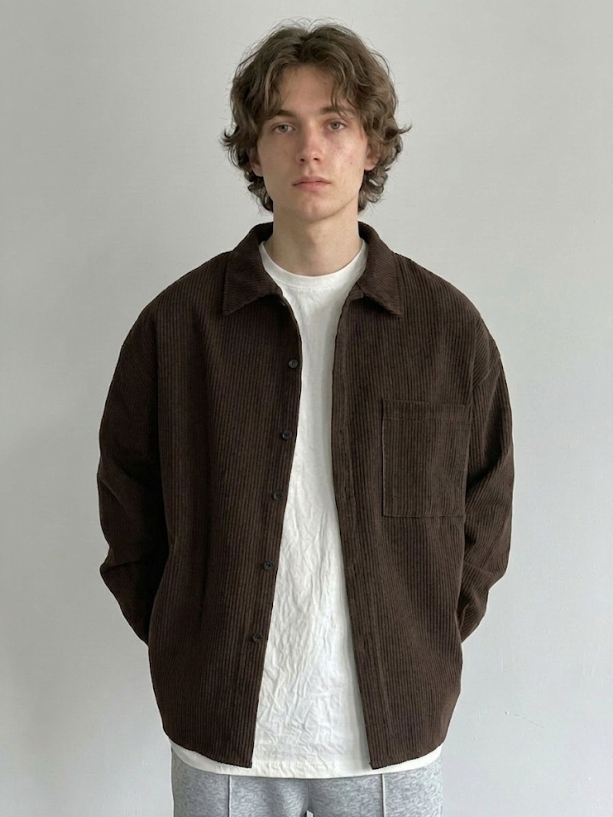 VELMAR | Herren Cord Overshirt Locker Passform Klassisch Casual