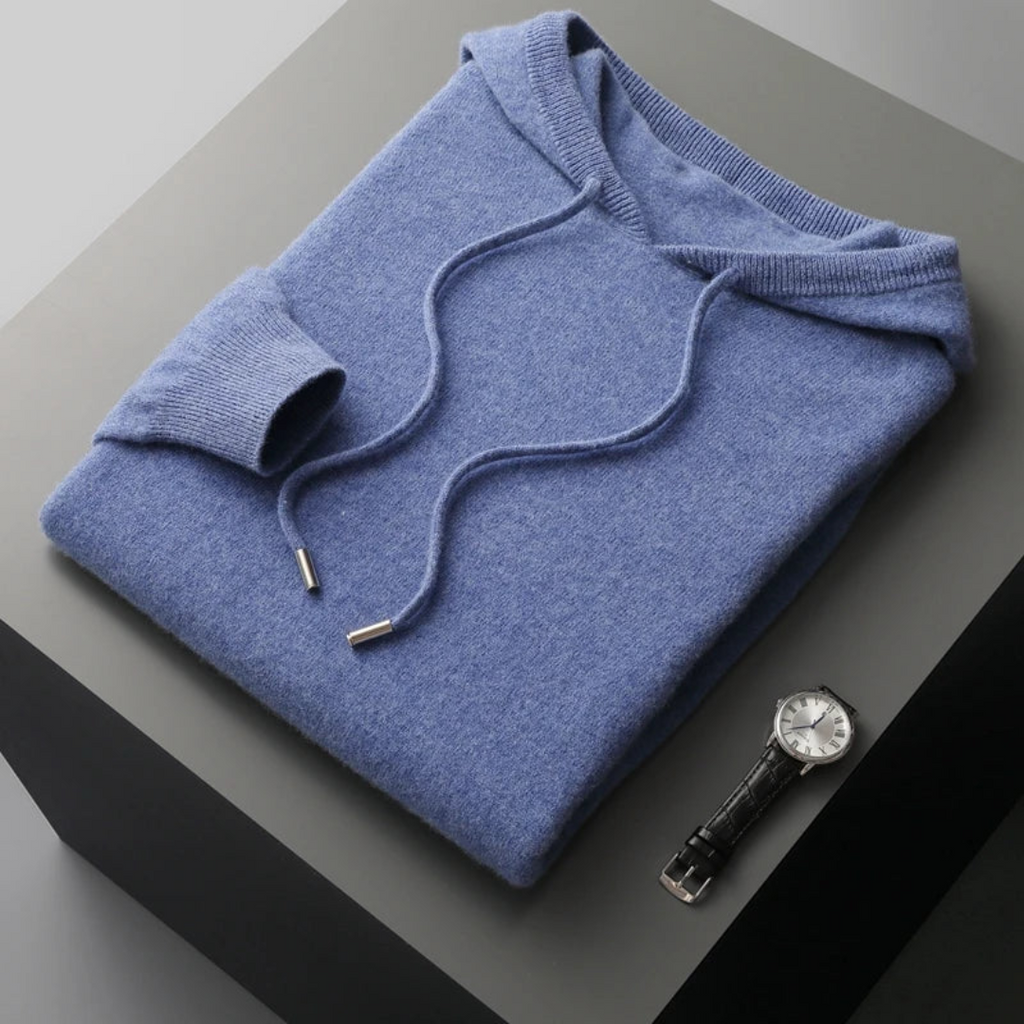 VELMAR | Herren Kaschmir Hoodie – Luxuriöser Strickpullover mit moderner Leichtigkeit