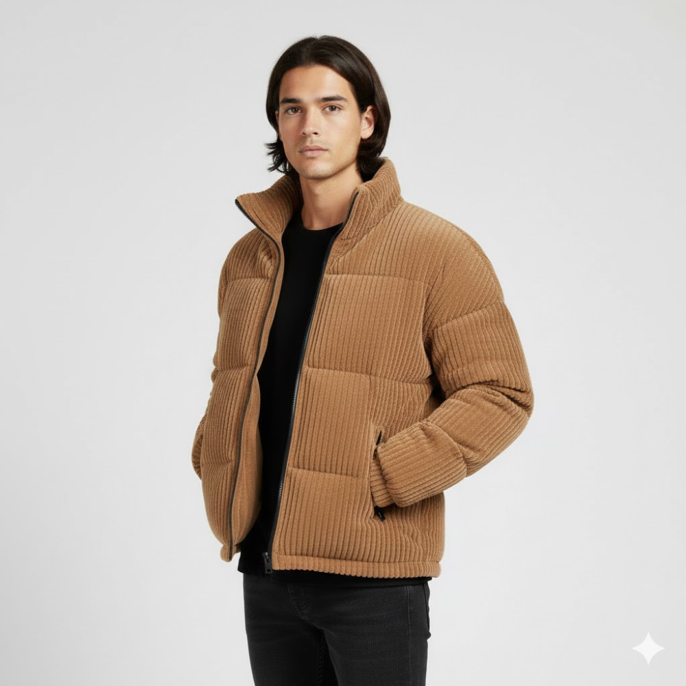 VELMAR | Cord Puffer Jacke Herren – Warme Steppjacke für Winter
