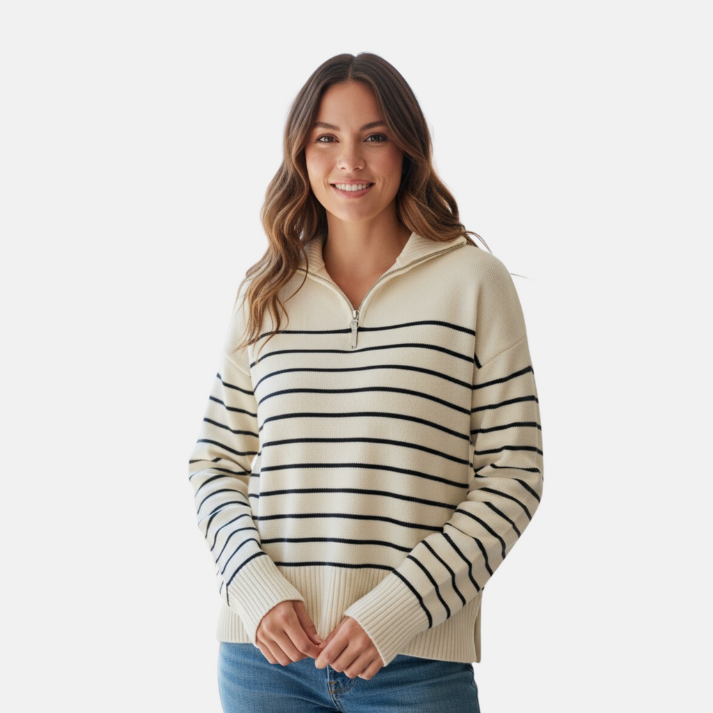 VELMAR | Damen Wollpullover – Half-Zip Design für stilvolle Wärme