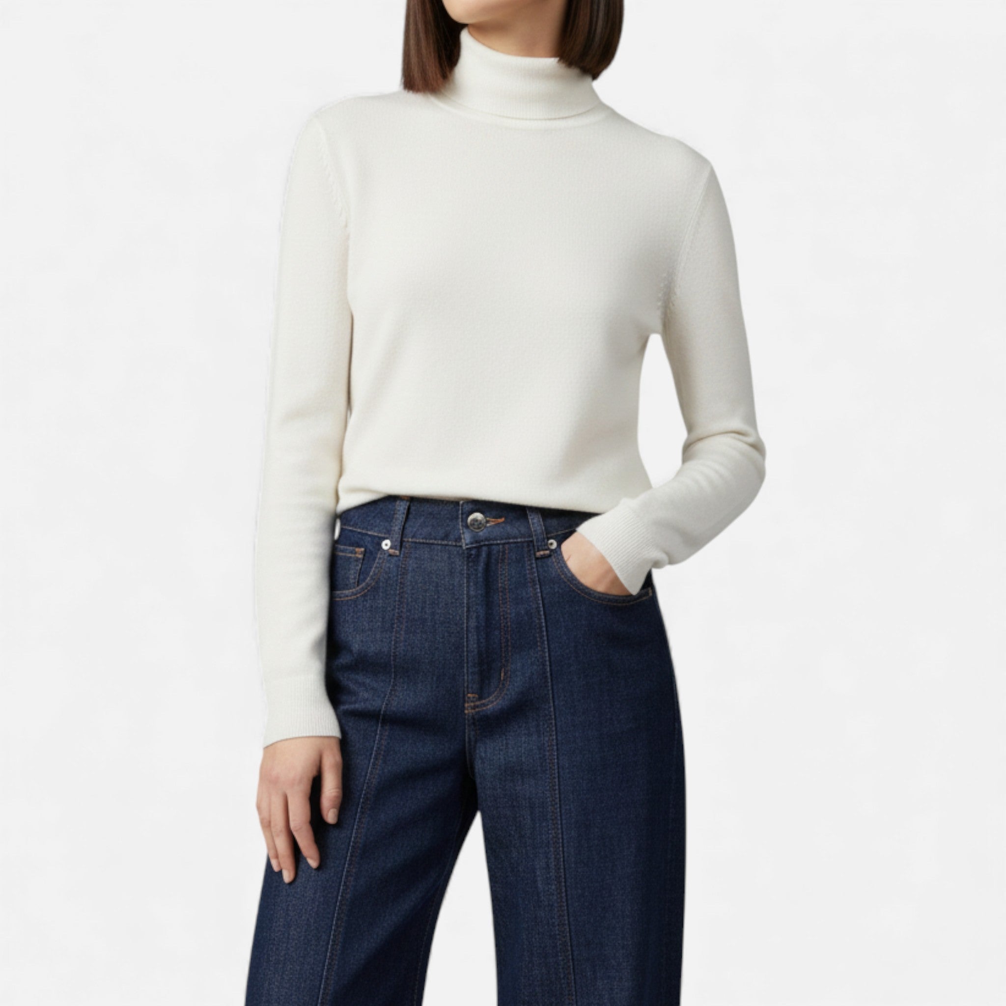 VELMAR | Bequeme Damen Jeans High Waist Weites Bein Stretch Denim