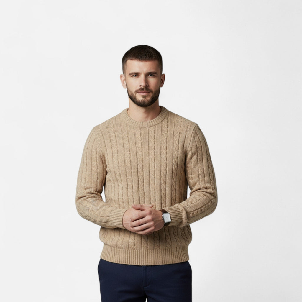 VELMAR | Herren Baumwoll-Strickpullover – Zeitloser Rundhalsausschnitt mit moderner Eleganz