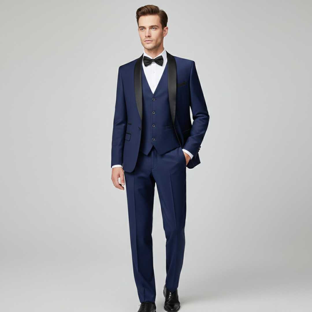 VELMAR | Herren Smoking – Dreiteiliger Slim-Fit Anzug für elegante Anlässe