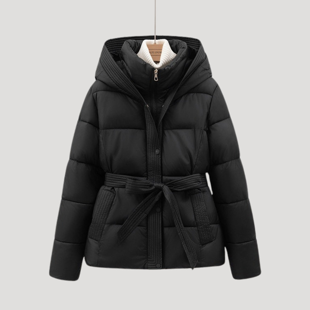 VELMAR | Damen Winter-Parka Puffer – Abnehmbare Kapuze & Bindegürtel