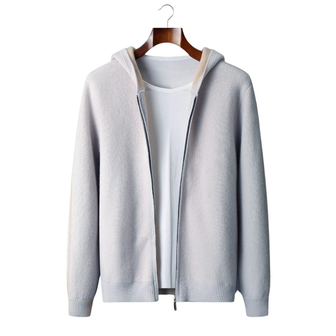 VELMAR | Herren 100% Merino Hoodie Reißverschluss Warm