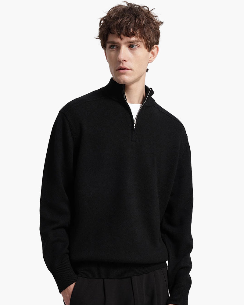 VELMAR | Herren Merino Wollpullover Half Zip Warm