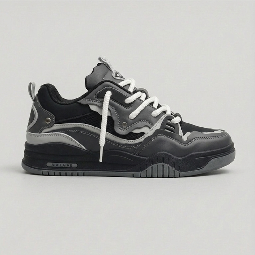VELMAR | Plateau Sneaker Herren - Chunky Low-Top Court Sneaker Mesh Leder