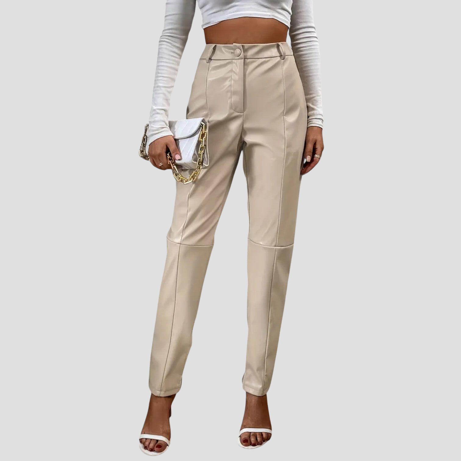 VELMAR | Damen High-Waist Kunstlederhose – Zeitlose Eleganz mit moderner Raffinesse