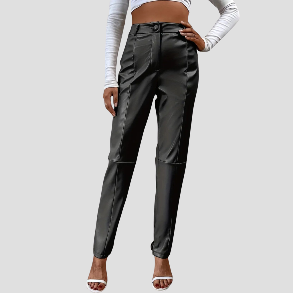 VELMAR | Damen High-Waist Kunstlederhose – Zeitlose Eleganz mit moderner Raffinesse