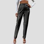 VELMAR | Damen High-Waist Kunstlederhose – Zeitlose Eleganz mit moderner Raffinesse