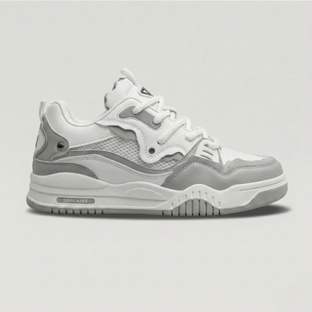 VELMAR | Plateau Sneaker Herren - Chunky Low-Top Court Sneaker Mesh Leder