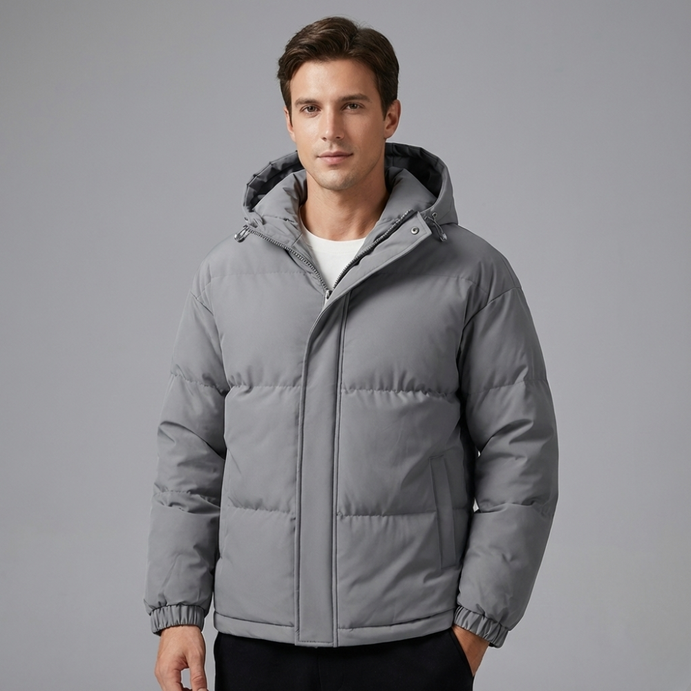 VELMAR | Herren Winter Parka Puffer – Gesteppte Jacke mit abnehmbarer Kapuze