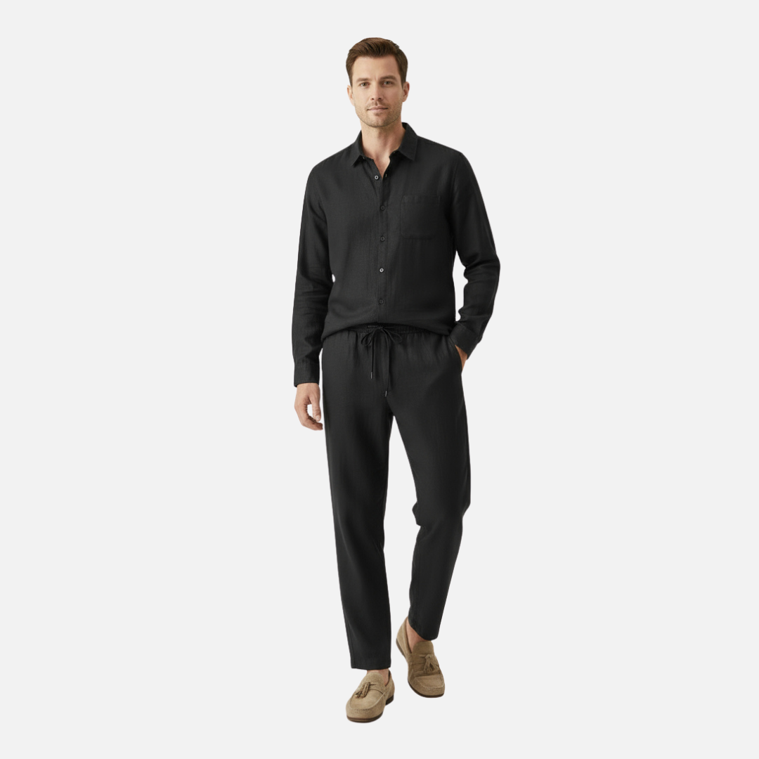 Velmar | Herren Leinen Set Zweiteilig Atmungsaktiv Relaxed Fit Sommer