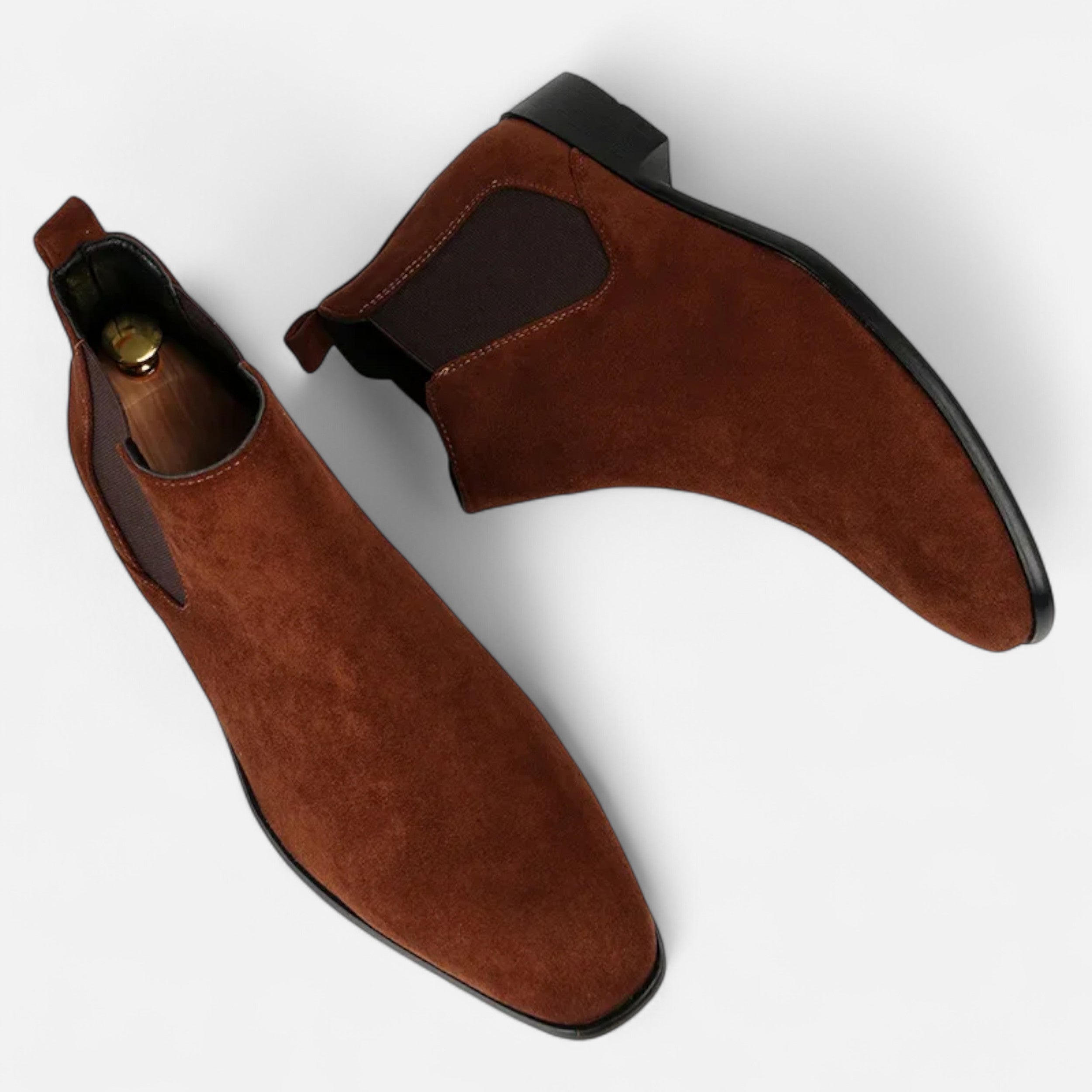 VELMAR | Herren Wildleder Chelsea Boots – Quadratische Eleganz im klassischen Stil