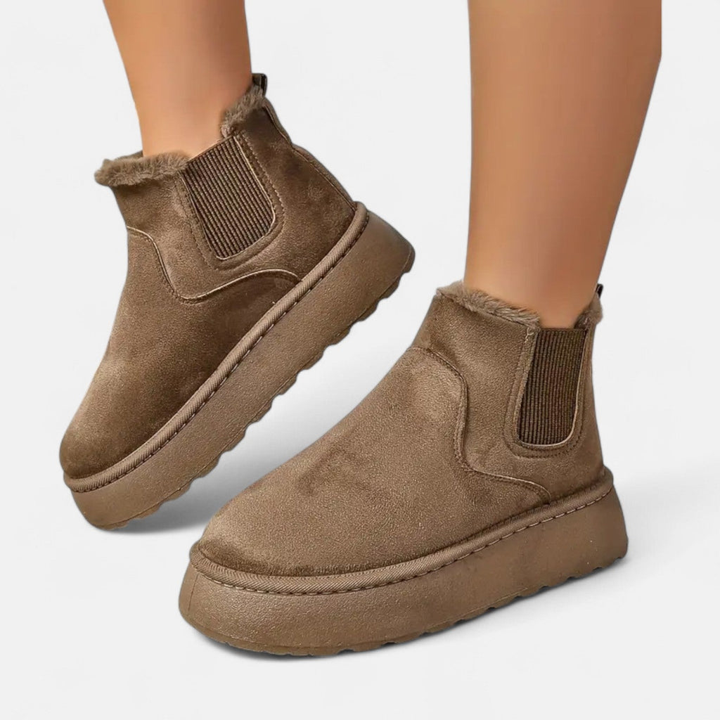 VELMAR | Damen Chelsea Boots – Flauschige Wärme trifft moderne Eleganz