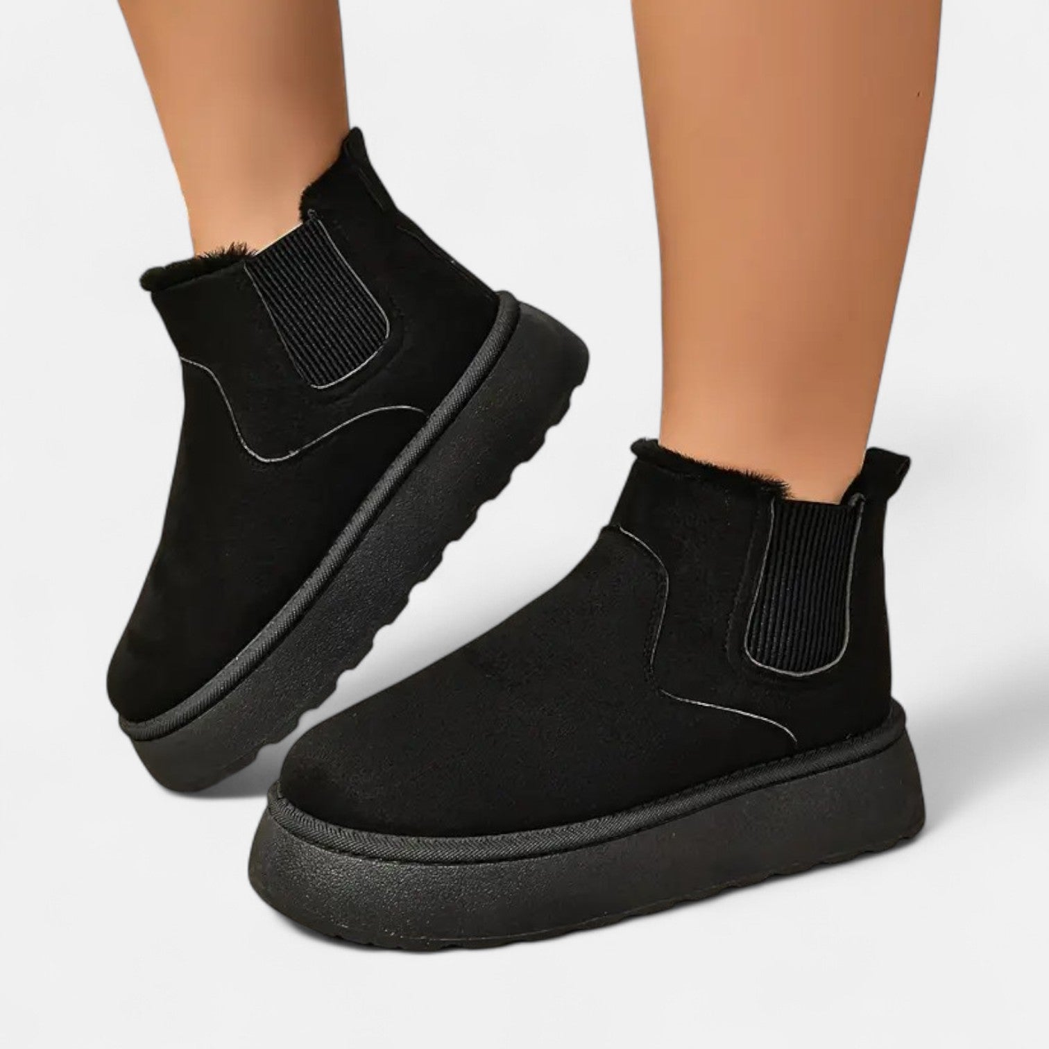 VELMAR | Damen Chelsea Boots – Flauschige Wärme trifft moderne Eleganz