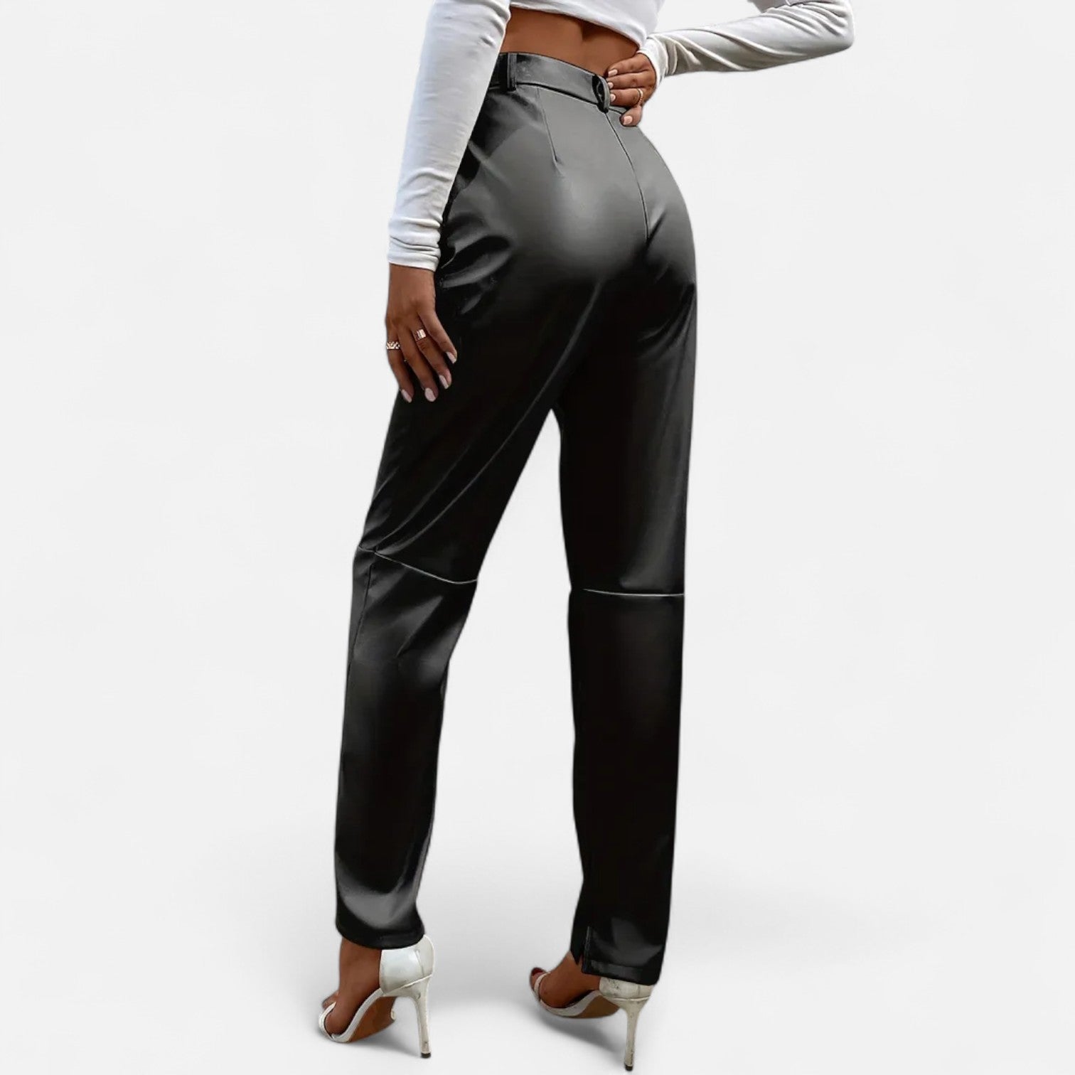 VELMAR | Damen High-Waist Kunstlederhose – Zeitlose Eleganz mit moderner Raffinesse