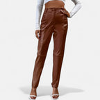 VELMAR | Damen High-Waist Kunstlederhose – Zeitlose Eleganz mit moderner Raffinesse