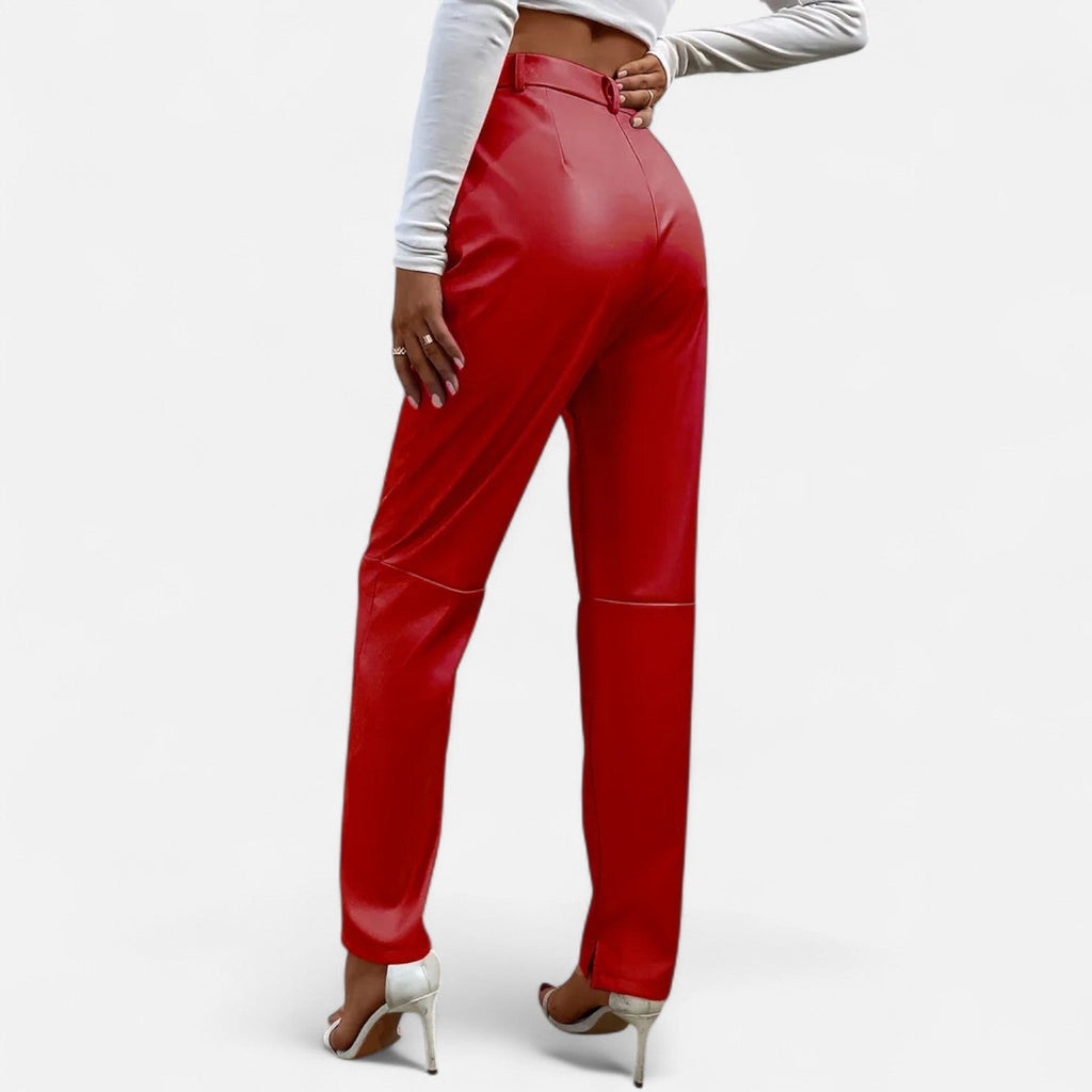 VELMAR | Damen High-Waist Kunstlederhose – Zeitlose Eleganz mit moderner Raffinesse