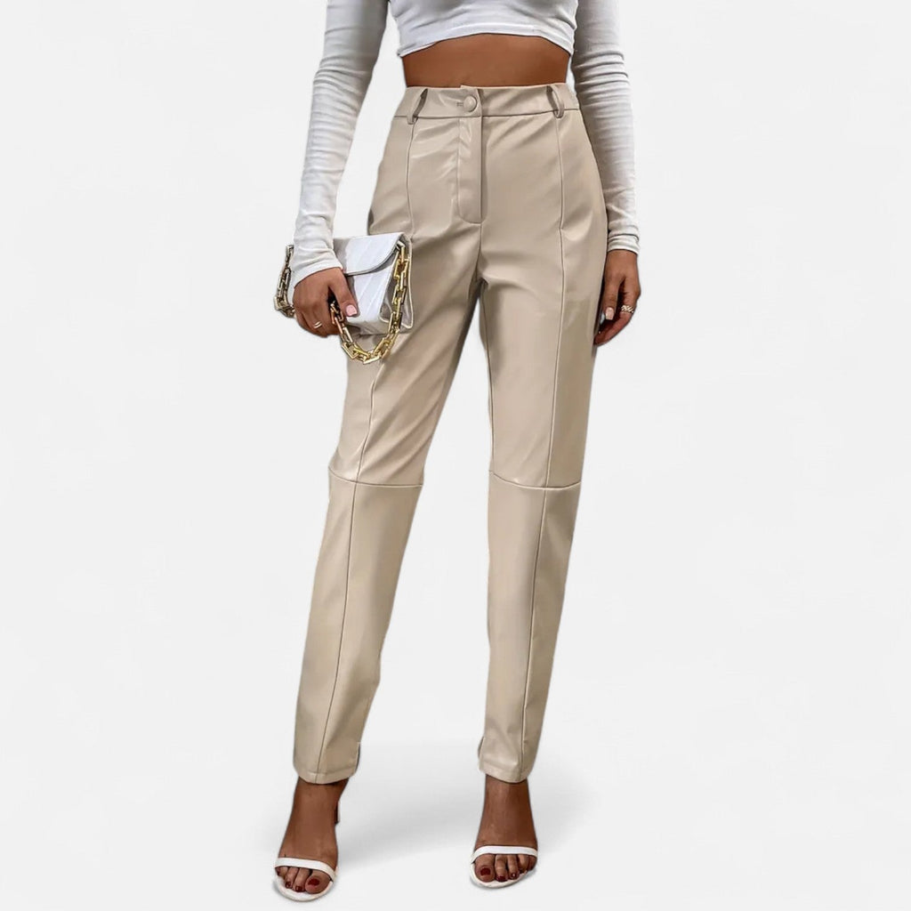 VELMAR | Damen High-Waist Kunstlederhose – Zeitlose Eleganz mit moderner Raffinesse