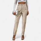 VELMAR | Damen High-Waist Kunstlederhose – Zeitlose Eleganz mit moderner Raffinesse