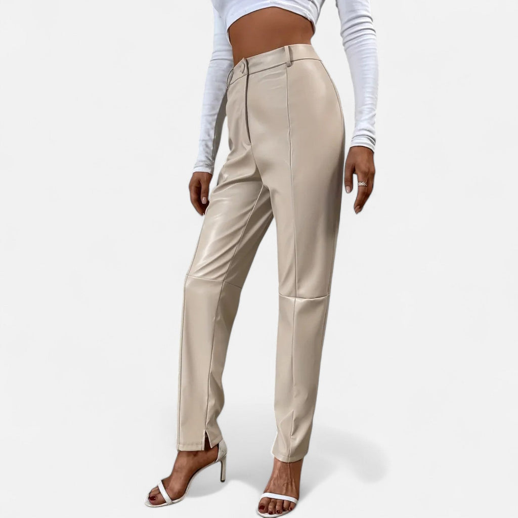 VELMAR | Damen High-Waist Kunstlederhose – Zeitlose Eleganz mit moderner Raffinesse