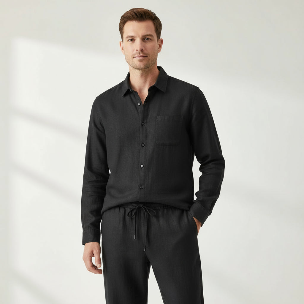 Velmar | Herren Leinen Set Zweiteilig Atmungsaktiv Relaxed Fit Sommer