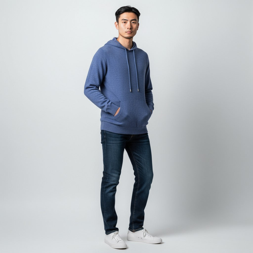 VELMAR | Herren Kaschmir Hoodie – Luxuriöser Strickpullover mit moderner Leichtigkeit